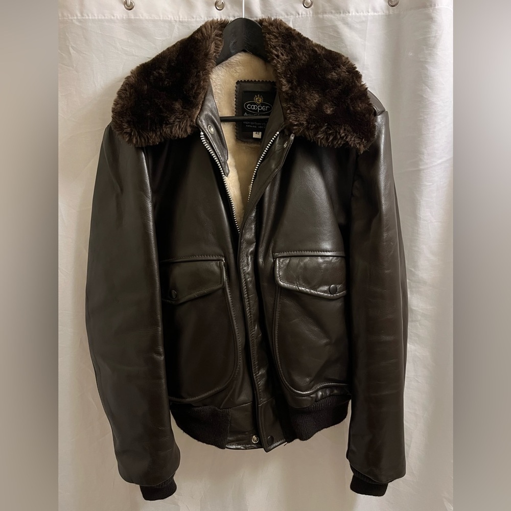 Vintage Cooper Sportswear G-1 Leather Aviator Bomber Jacket (Size 42)